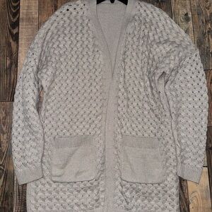 Cozy Gray Knit Cardigan Sweater